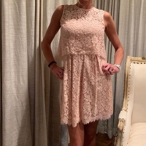 Light pink Donna Morgan dress set with  cardigan